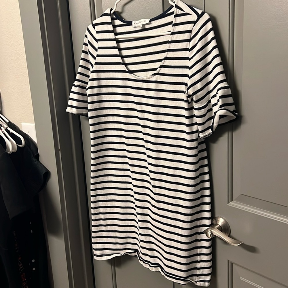 Amour Vert Bell Sleeve Striped Dress